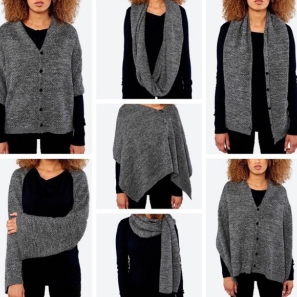 BENCH 7 WAY SCARF / SHAWL TAN CARDIGAN MULTI-WAY - Picture 4 of 6